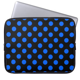 Funda Para Portátil Puntos de polka azul y negro