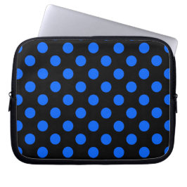 Funda Para Portátil Puntos de polka azul y negro