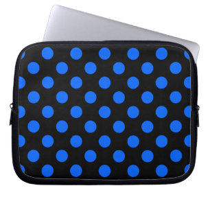 Funda Para Portátil Puntos de polka azul y negro