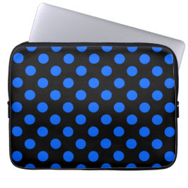Funda Para Portátil Puntos de polka azul y negro