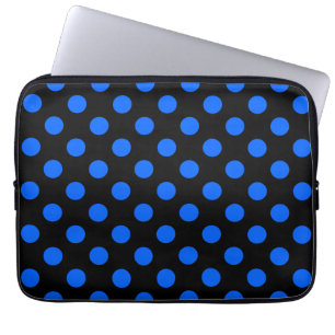 Funda Para Portátil Puntos de polka azul y negro
