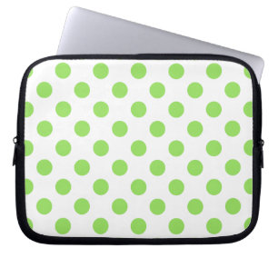 Funda Para Portátil Puntos de polka blanco y limón