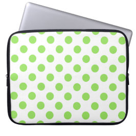 Funda Para Portátil Puntos de polka blanco y limón