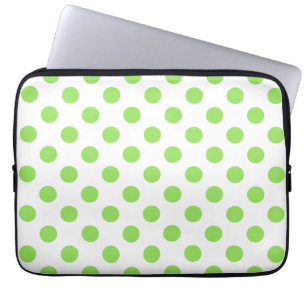 Funda Para Portátil Puntos de polka blanco y limón