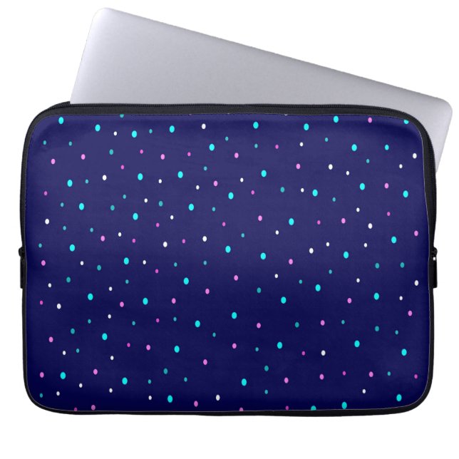 Funda Para Portátil Puntos de polka celeste (Frente)