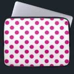 Funda Para Portátil Puntos de polka de Fuchsia<br><div class="desc">Fuchsia y puntos de polka blanco</div>