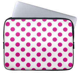 Funda Para Portátil Puntos de polka de Fuchsia