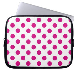 Funda Para Portátil Puntos de polka de Fuchsia