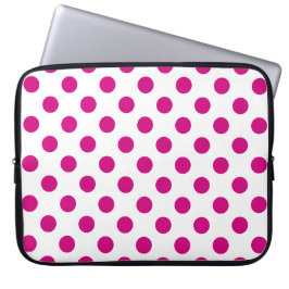 Funda Para Portátil Puntos de polka de Fuchsia