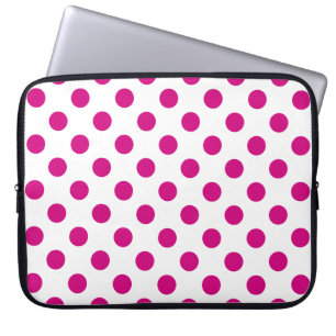 Funda Para Portátil Puntos de polka de Fuchsia