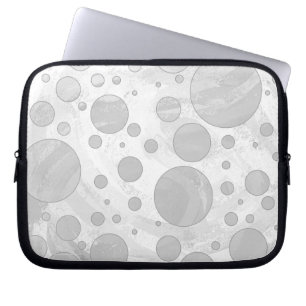 Funda Para Portátil Puntos de Polka Gris en el cielo lluvioso