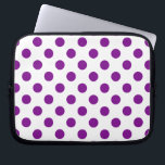 Funda Para Portátil Puntos de polka morado y blanco<br><div class="desc">Puntos de polka morado y blanco</div>