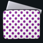 Funda Para Portátil Puntos de polka morado y blanco<br><div class="desc">Puntos de polka morado y blanco</div>