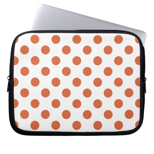 Funda Para Portátil Puntos de polka naranja quemados (Frente)