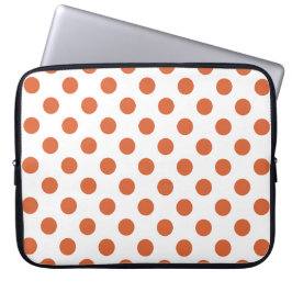 Funda Para Portátil Puntos de polka naranja quemados