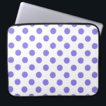 Funda Para Portátil Puntos de polka periwinkle<br><div class="desc">Punto de polka perwinkle sobre fondo blanco</div>