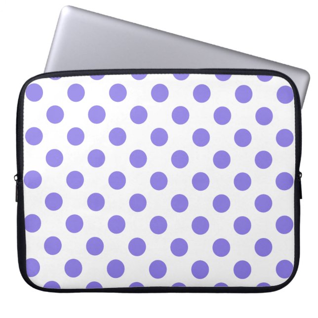 Funda Para Portátil Puntos de polka periwinkle (Frente)