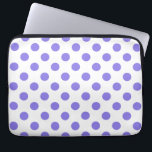 Funda Para Portátil Puntos de polka periwinkle<br><div class="desc">Punto de polka perwinkle sobre fondo blanco</div>