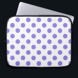 Funda Para Portátil Puntos de polka periwinkle<br><div class="desc">Punto de polka perwinkle sobre fondo blanco</div>