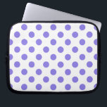 Funda Para Portátil Puntos de polka periwinkle<br><div class="desc">Punto de polka perwinkle sobre fondo blanco</div>