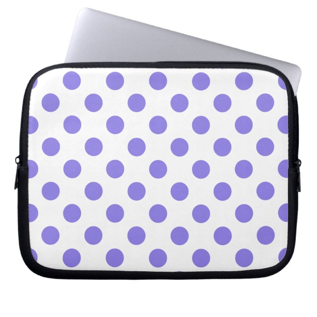 Funda Para Portátil Puntos de polka periwinkle (Frente)