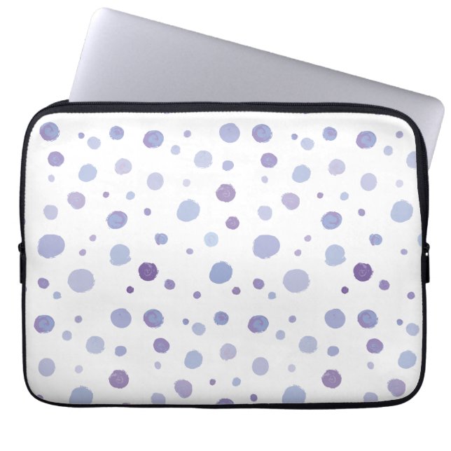 Funda Para Portátil puntos de polka pintados a mano (Frente)
