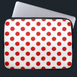 Funda Para Portátil Puntos de polka rojos y blancos<br><div class="desc">Puntos de polka rojos y blancos</div>