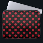 Funda Para Portátil Puntos de polka rojos y negros<br><div class="desc">Puntos de polka rojos y negros</div>