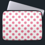 Funda Para Portátil Puntos de polka rosa y blanco<br><div class="desc">Puntos de polka rosa y blanco</div>