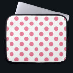 Funda Para Portátil Puntos de polka rosa y blanco<br><div class="desc">Puntos de polka rosa y blanco</div>