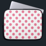 Funda Para Portátil Puntos de polka rosa y blanco<br><div class="desc">Puntos de polka rosa y blanco</div>
