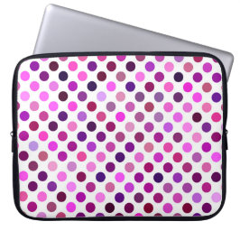 Funda Para Portátil Puntos de polka rosados y púrpura