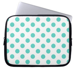 Funda Para Portátil Puntos de polka turquesa