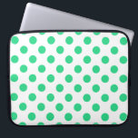 Funda Para Portátil Puntos de polka verdes y blancos<br><div class="desc">Puntos de polka verdes y blancos</div>