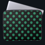 Funda Para Portátil Puntos de polka verdes y negros<br><div class="desc">Puntos de polka verdes y negros</div>