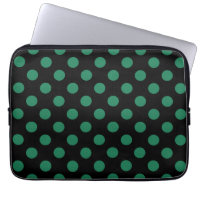 Puntos de polka verdes y negros