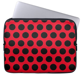 Funda Para Portátil Puntos del Polka Negro