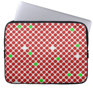 Funda Para Portátil Puntos Diagonal Patrón gráfico Rojo Blanco Verde