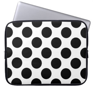 Funda Para Portátil Puntos sin fisuras patrón negro + la espalda