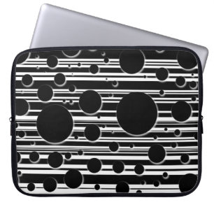 Funda Para Portátil Puntos y rayas en blanco y negro