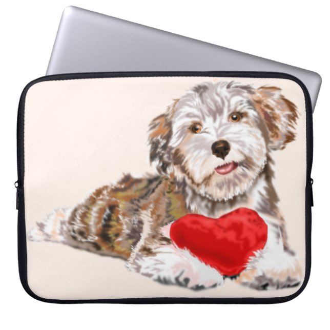 Funda Para Portátil Puppy Love (Frente)