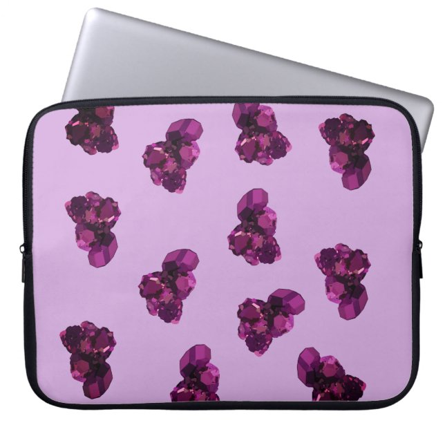 Funda Para Portátil Purp;e Amethysts Neoprene Laptop Sleeve 15" (Frente)