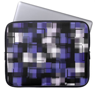Funda Para Portátil Purple Blue Black White Modern Pattern