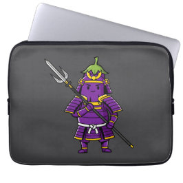 Funda Para Portátil Purple Eggplant Samurai Warrior with Spear Illustr