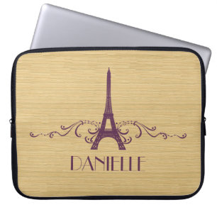 Funda Para Portátil Purple French Flourige Laptop Sleeve