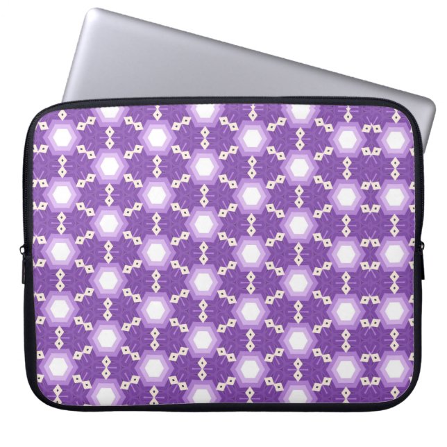 Funda Para Portátil Purple geometric design laptop bag (Frente)