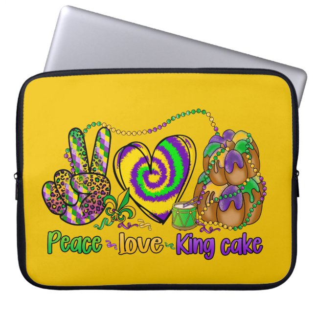 FUNDA PARA PORTÁTIL PURPLE GOLD GREEN PAACE LOEE KING CAKE (Frente)