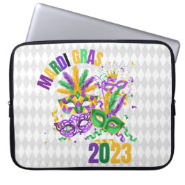 FUNDA PARA PORTÁTIL PURPLE GREEN GOLD MARDI GRAS 2023