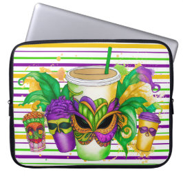 FUNDA PARA PORTÁTIL PURPLE GREEN GOLD MARDI GRAS CUPS
