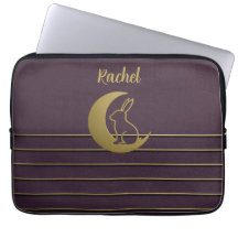 Purple Moon Bunny Design Electronics Bag
